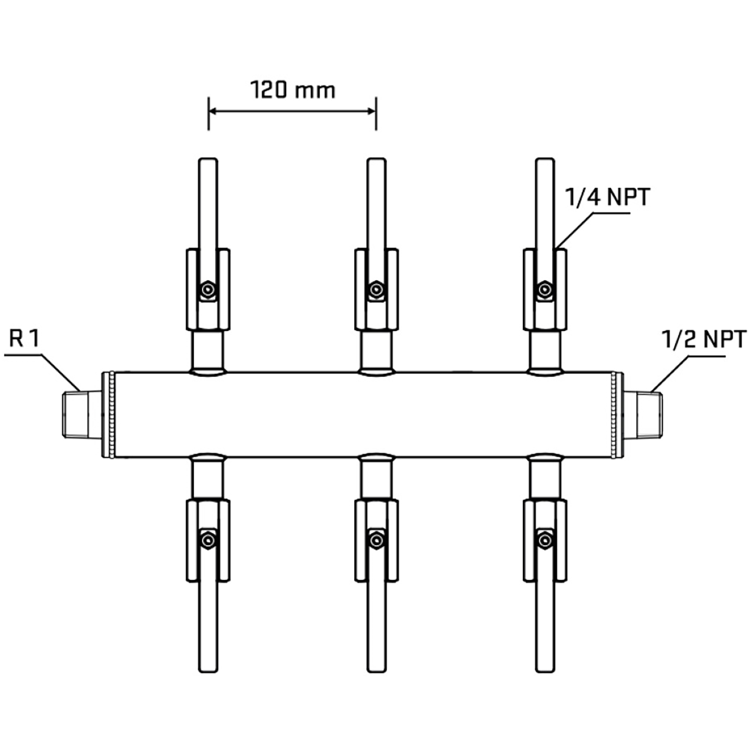 M506B090530 Manifolds Stainless Steel Double Sided