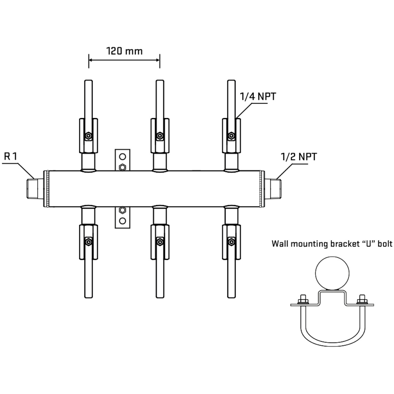 M506B090531 Manifolds Stainless Steel Double Sided