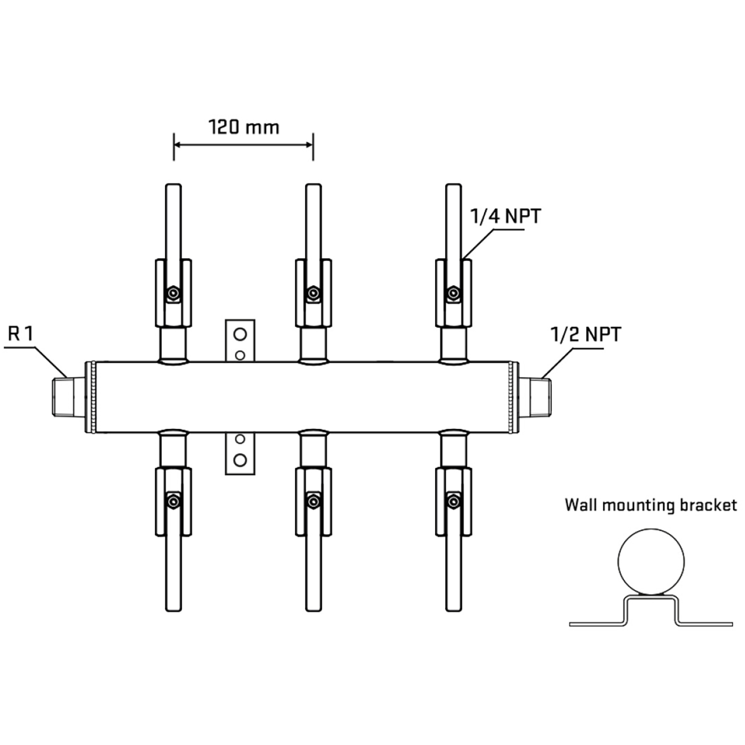 M506B090532 Manifolds Stainless Steel Double Sided