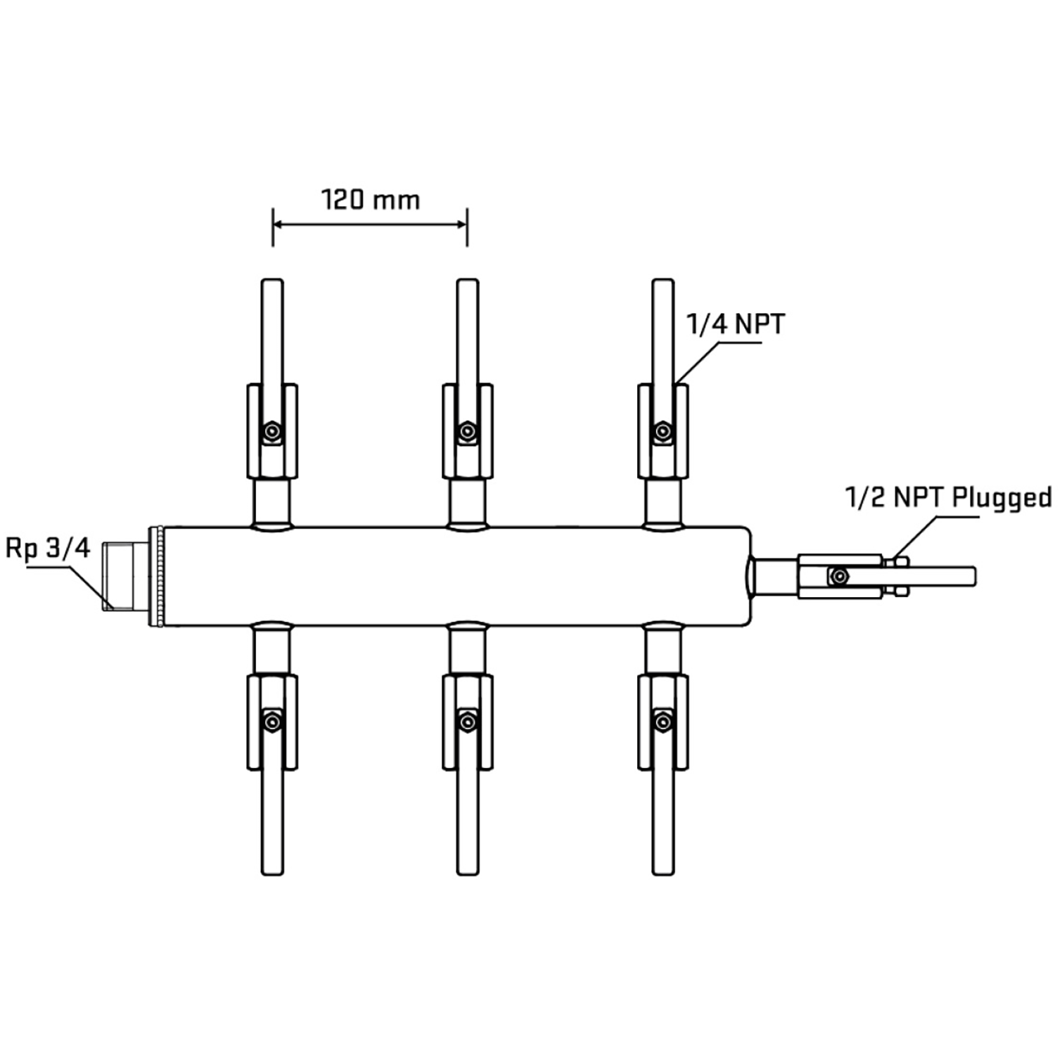 M506B090610 Manifolds Stainless Steel Double Sided