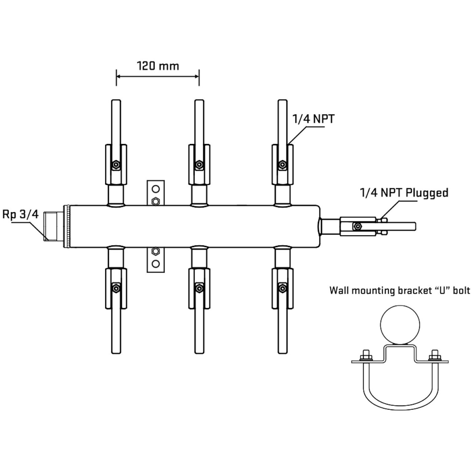 M506B090621 Manifolds Stainless Steel Double Sided