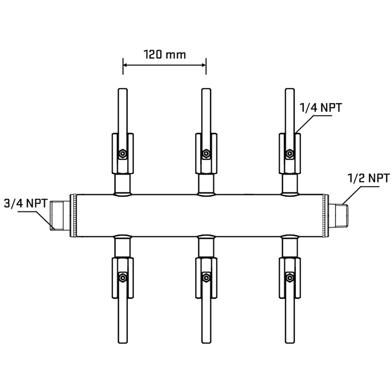 M506B091030 Manifolds Stainless Steel Double Sided