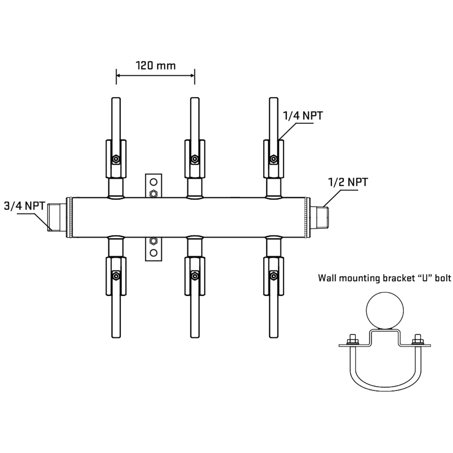 M506B091031 Manifolds Stainless Steel Double Sided