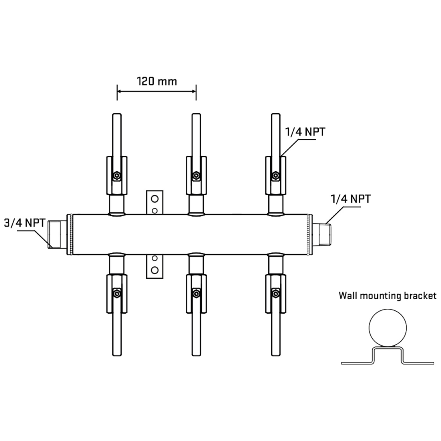 M506B091042 Manifolds Stainless Steel Double Sided