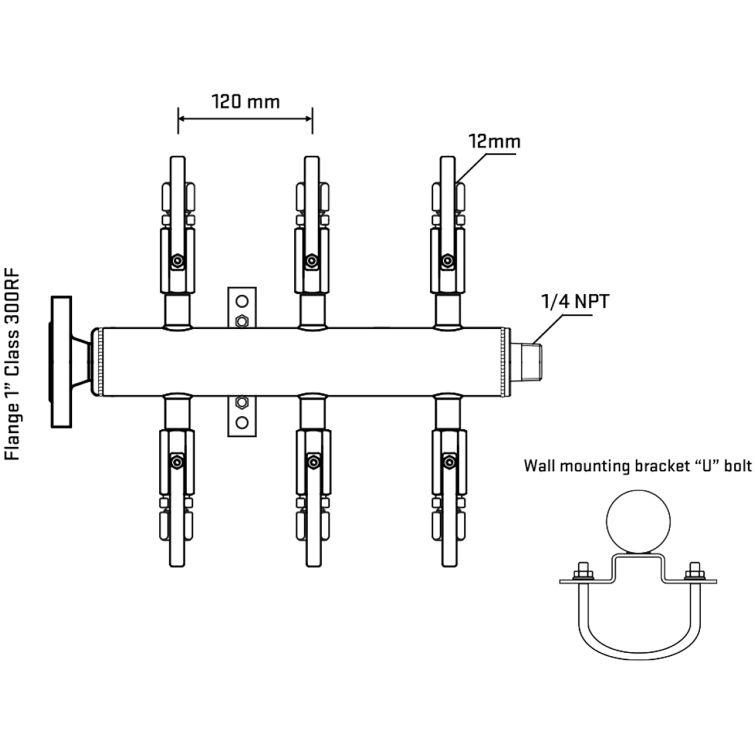 M506B100241 Manifolds Stainless Steel Double Sided