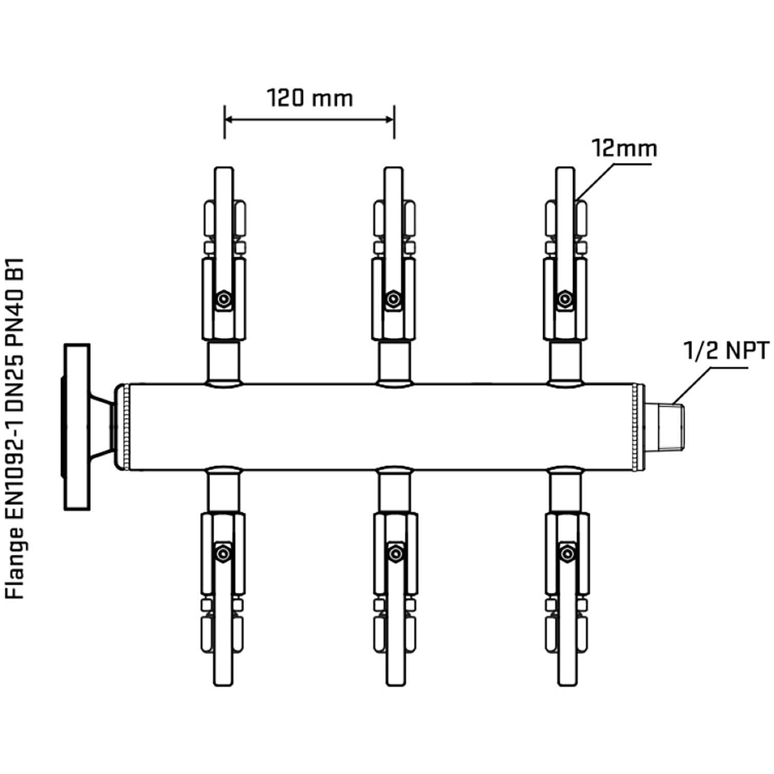 M506B100330 Manifolds Stainless Steel Double Sided