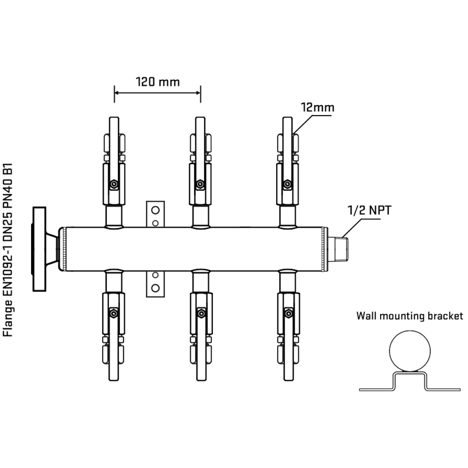 M506B100332 Manifolds Stainless Steel Double Sided