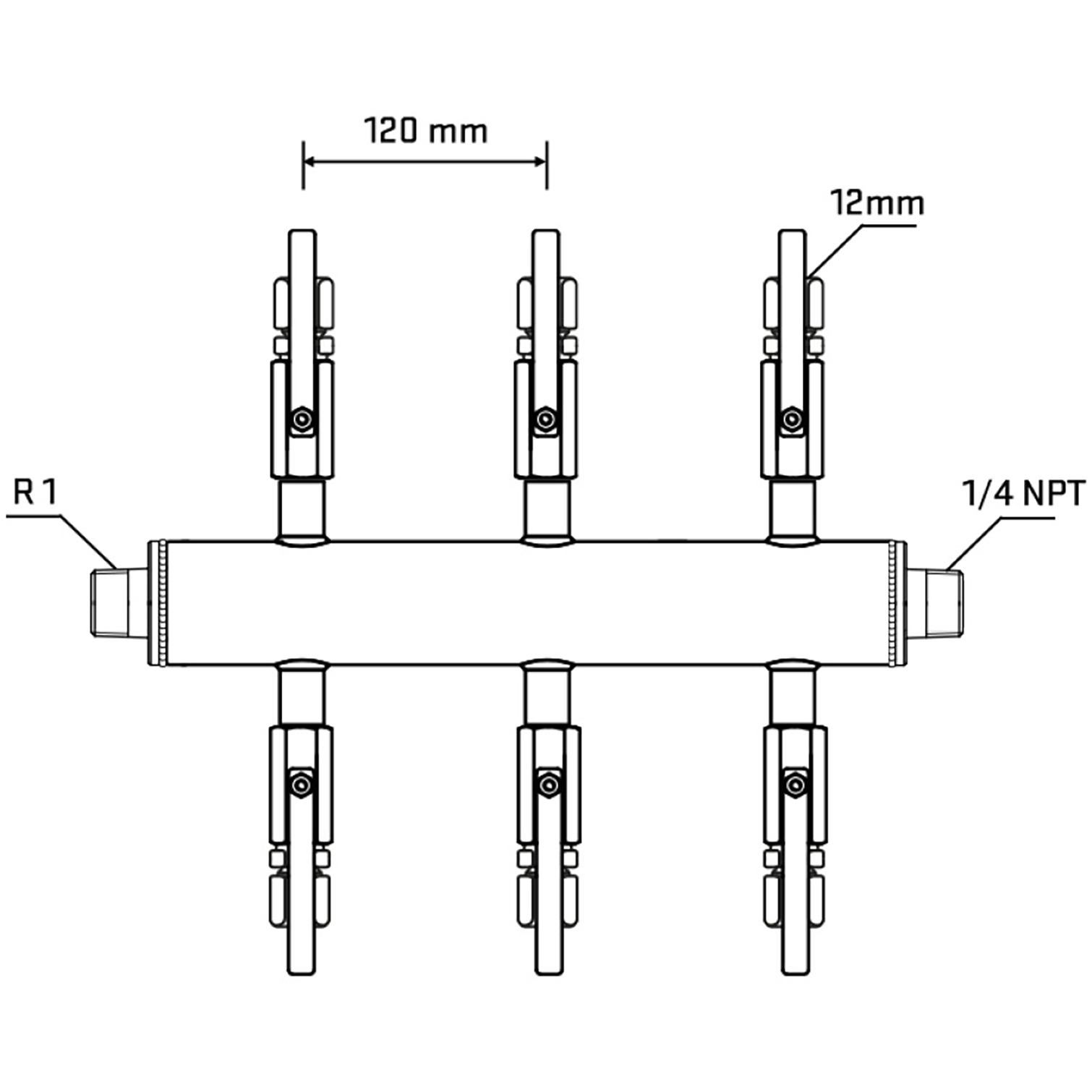M506B100540 Manifolds Stainless Steel Double Sided