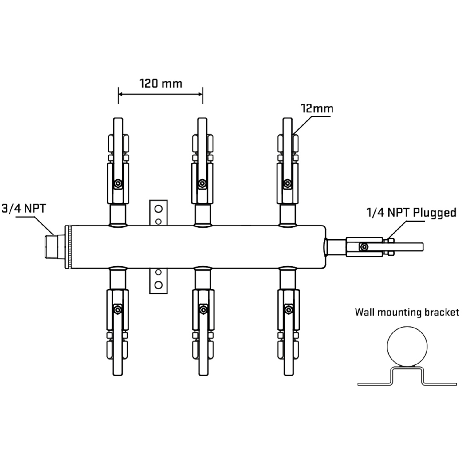 M506B100822 Manifolds Stainless Steel Double Sided