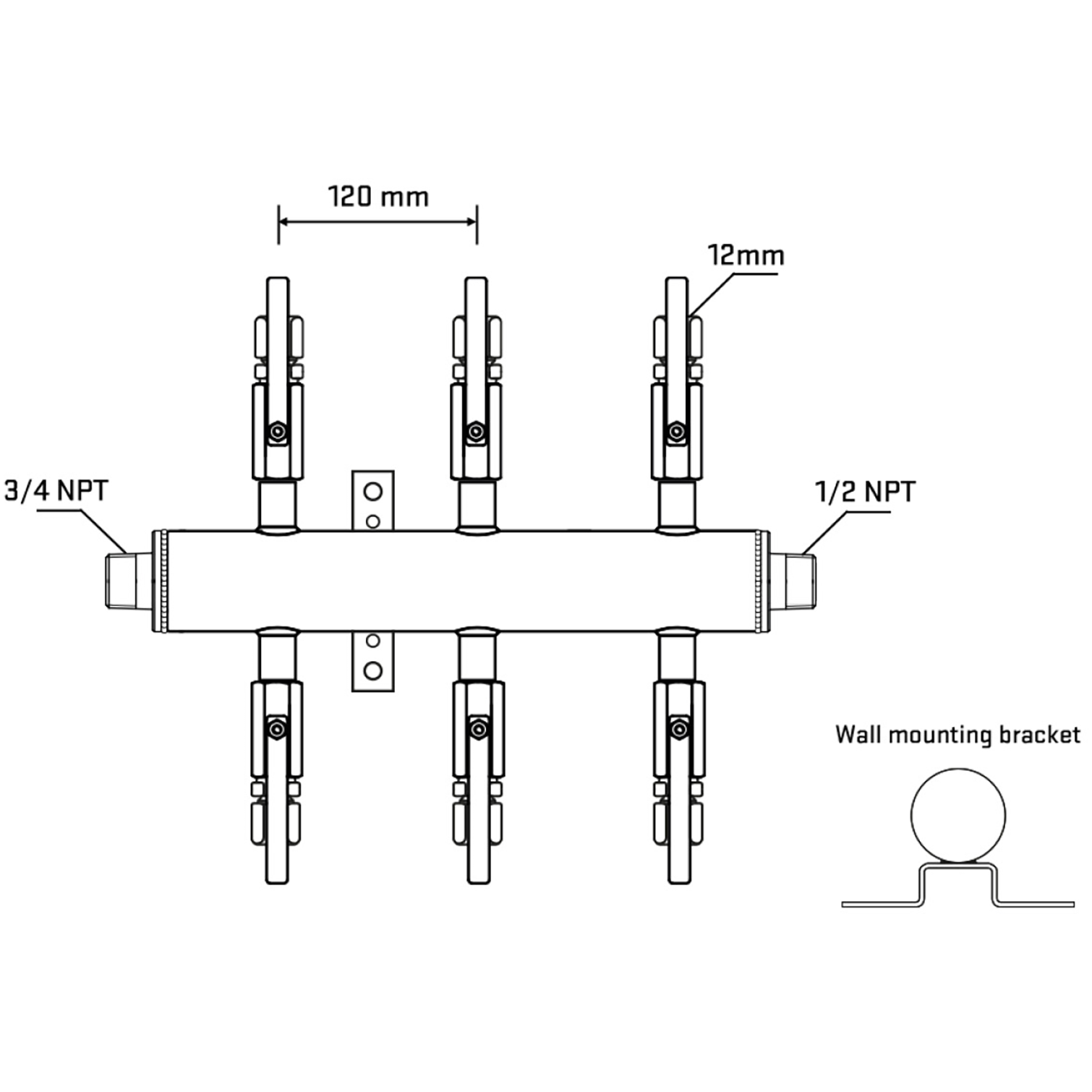 M506B100832 Manifolds Stainless Steel Double Sided