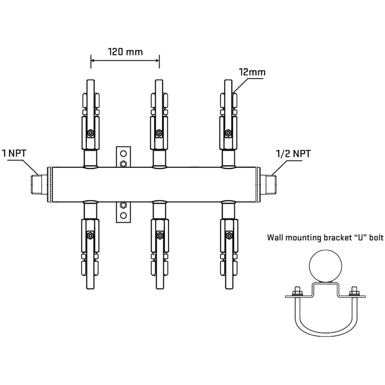 M506B100931 Manifolds Stainless Steel Double Sided