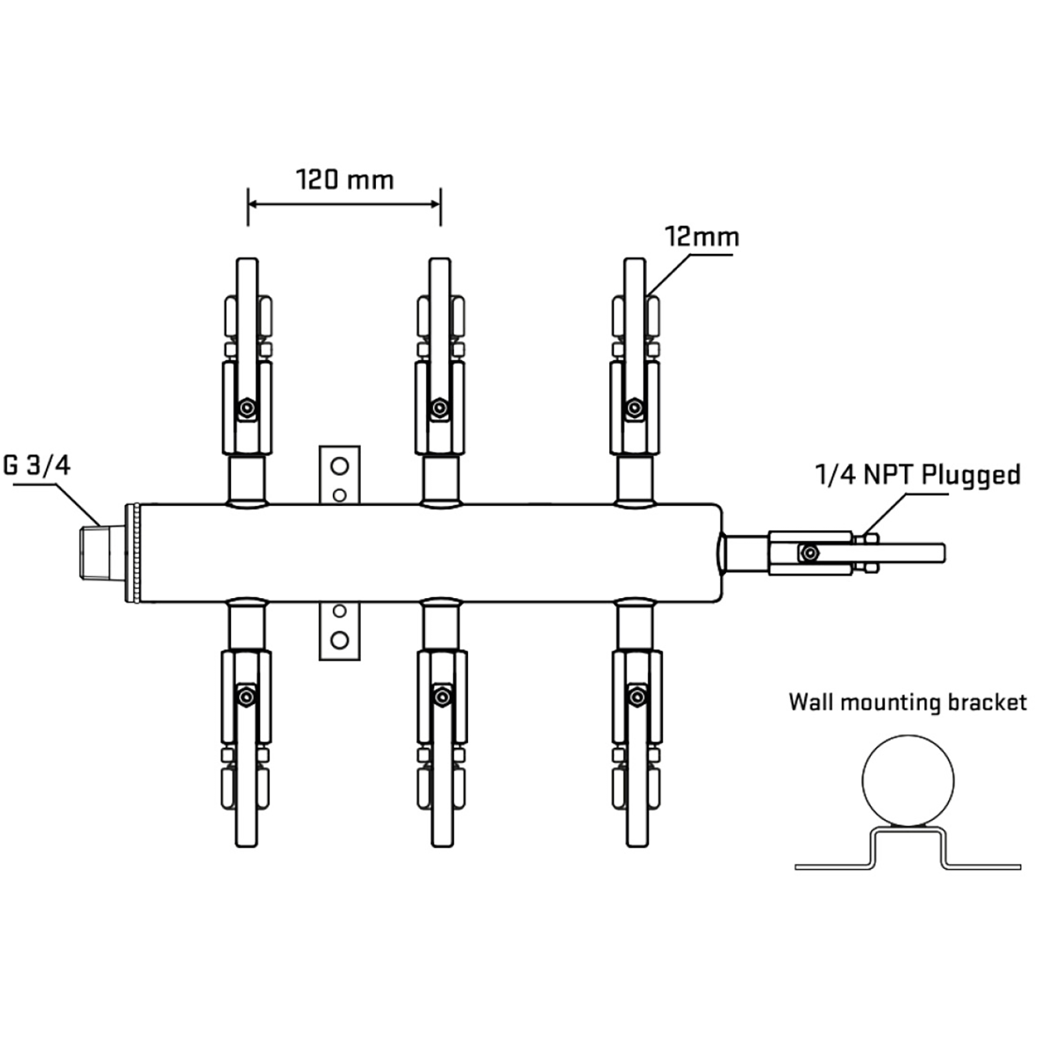 M506B110422 Manifolds Stainless Steel Double Sided