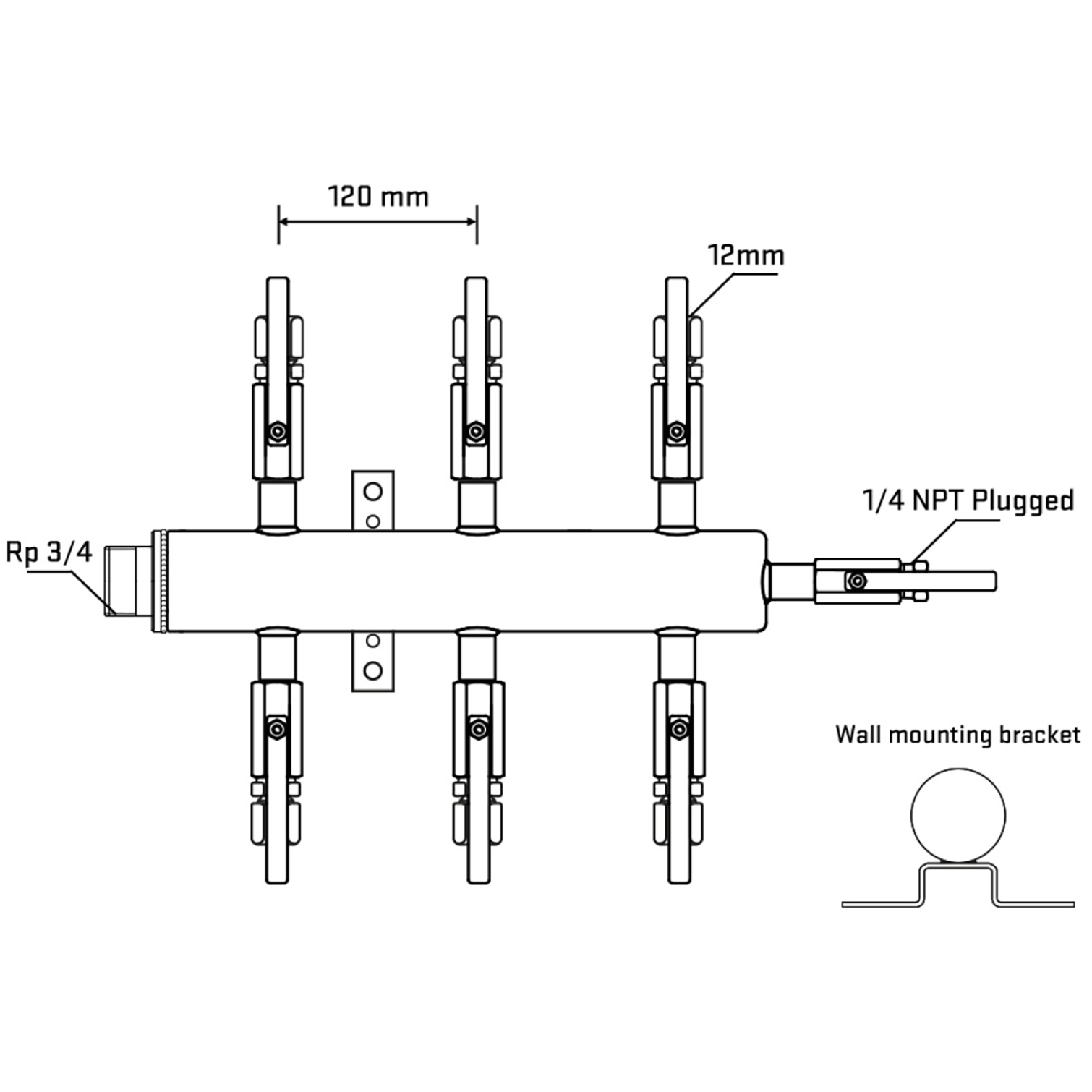 M506B110622 Manifolds Stainless Steel Double Sided