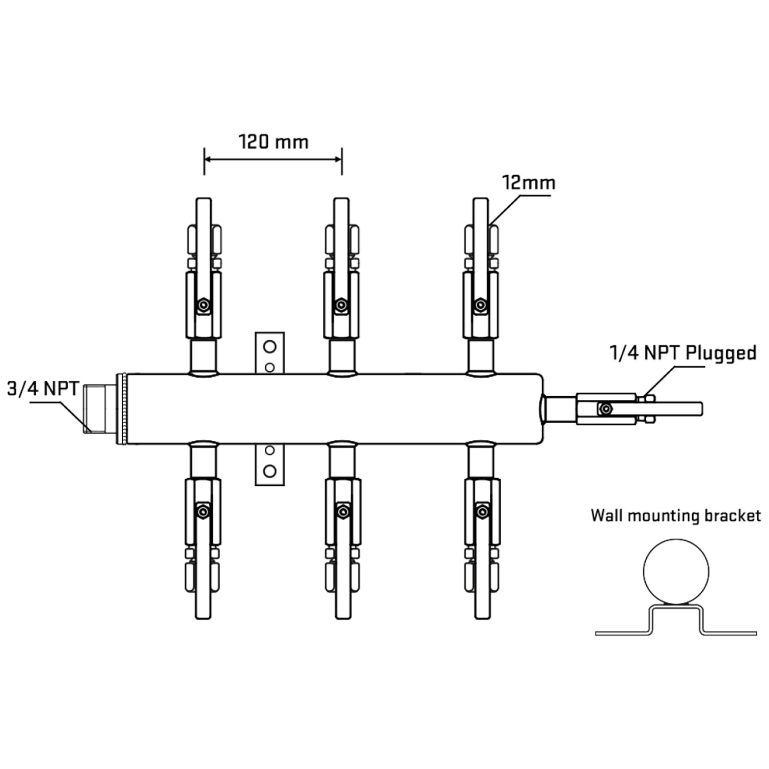 M506B111022 Manifolds Stainless Steel Double Sided