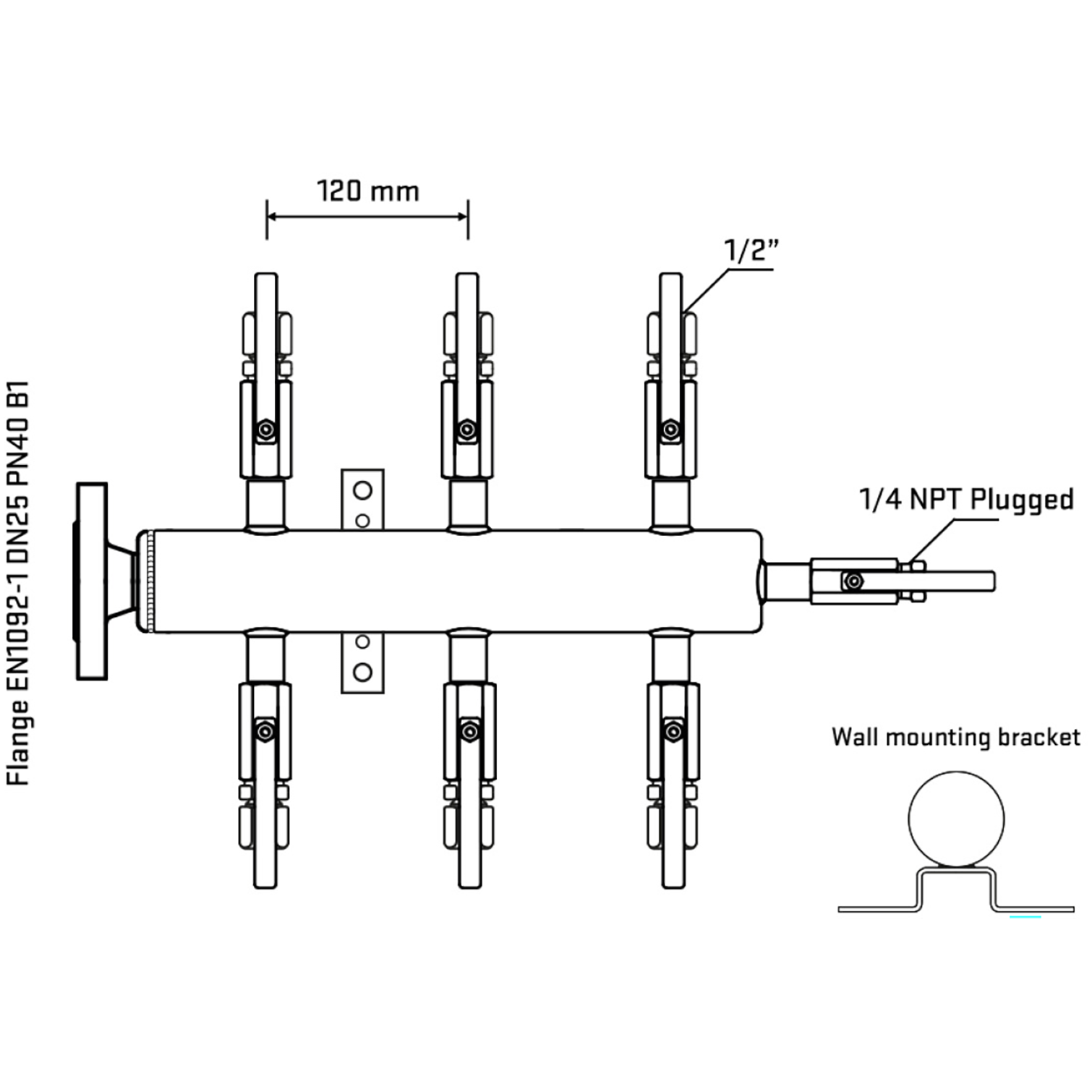 M506B120322 Manifolds Stainless Steel Double Sided