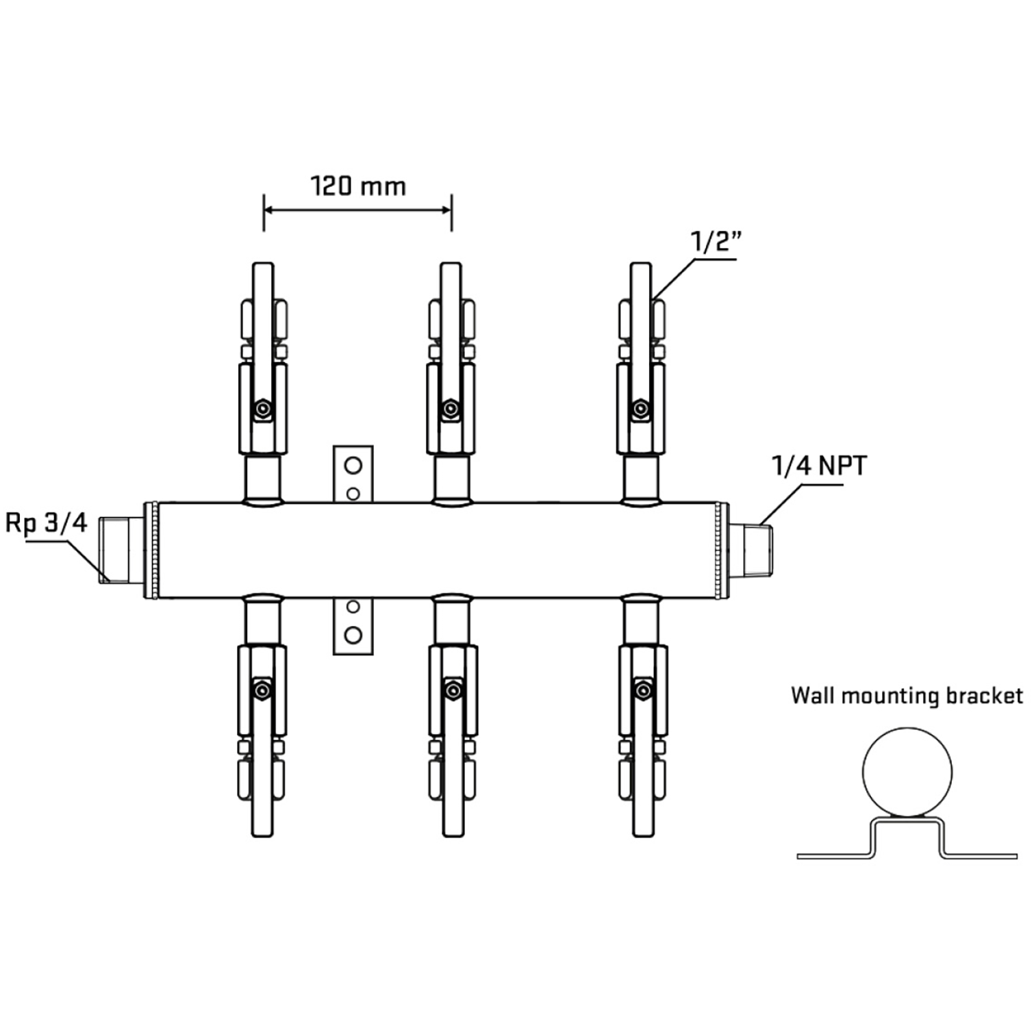 M506B120642 Manifolds Stainless Steel Double Sided