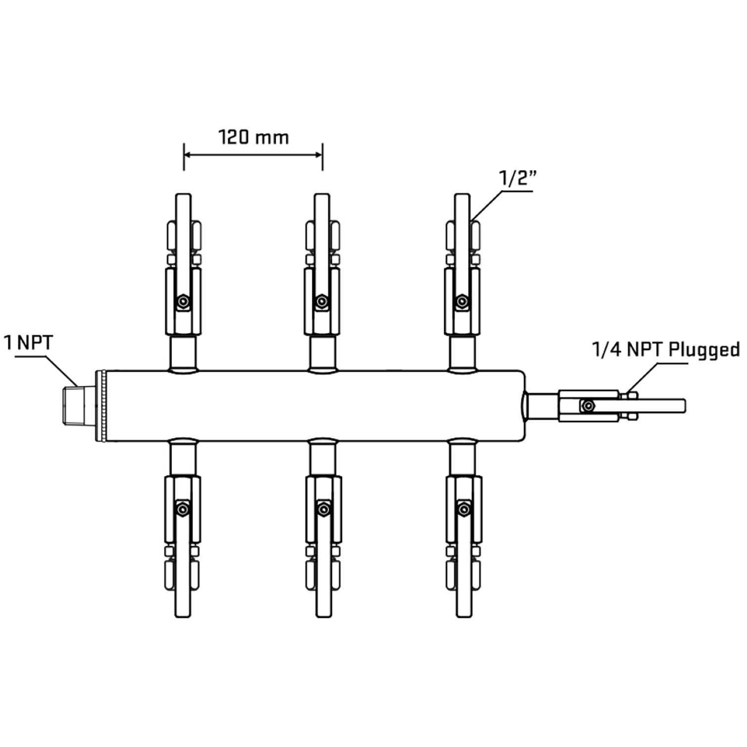 M506B120920 Manifolds Stainless Steel Double Sided