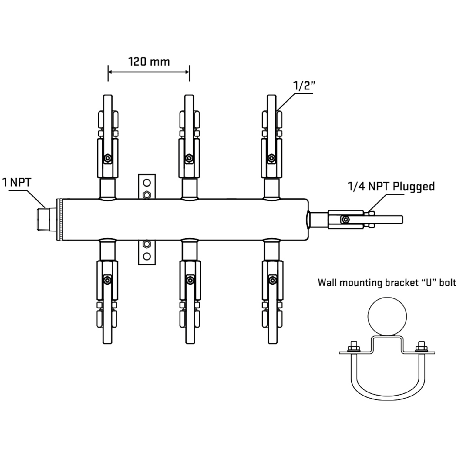 M506B120921 Manifolds Stainless Steel Double Sided