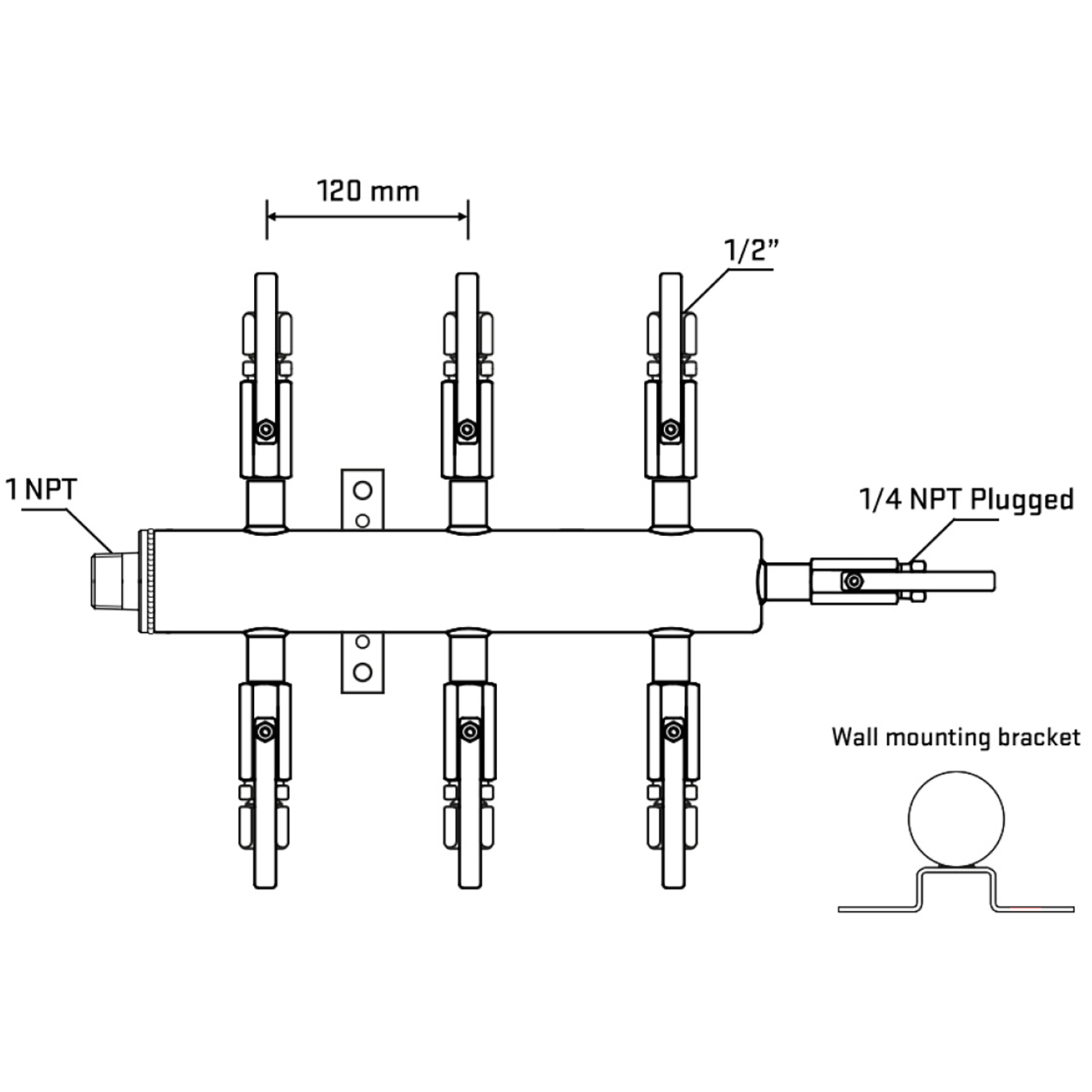 M506B120922 Manifolds Stainless Steel Double Sided