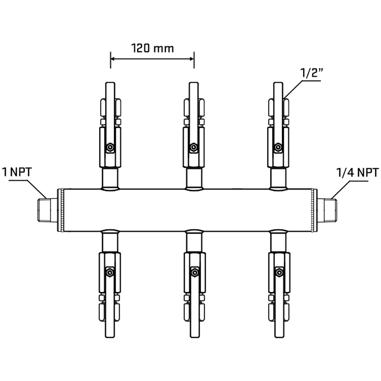 M506B120940 Manifolds Stainless Steel Double Sided