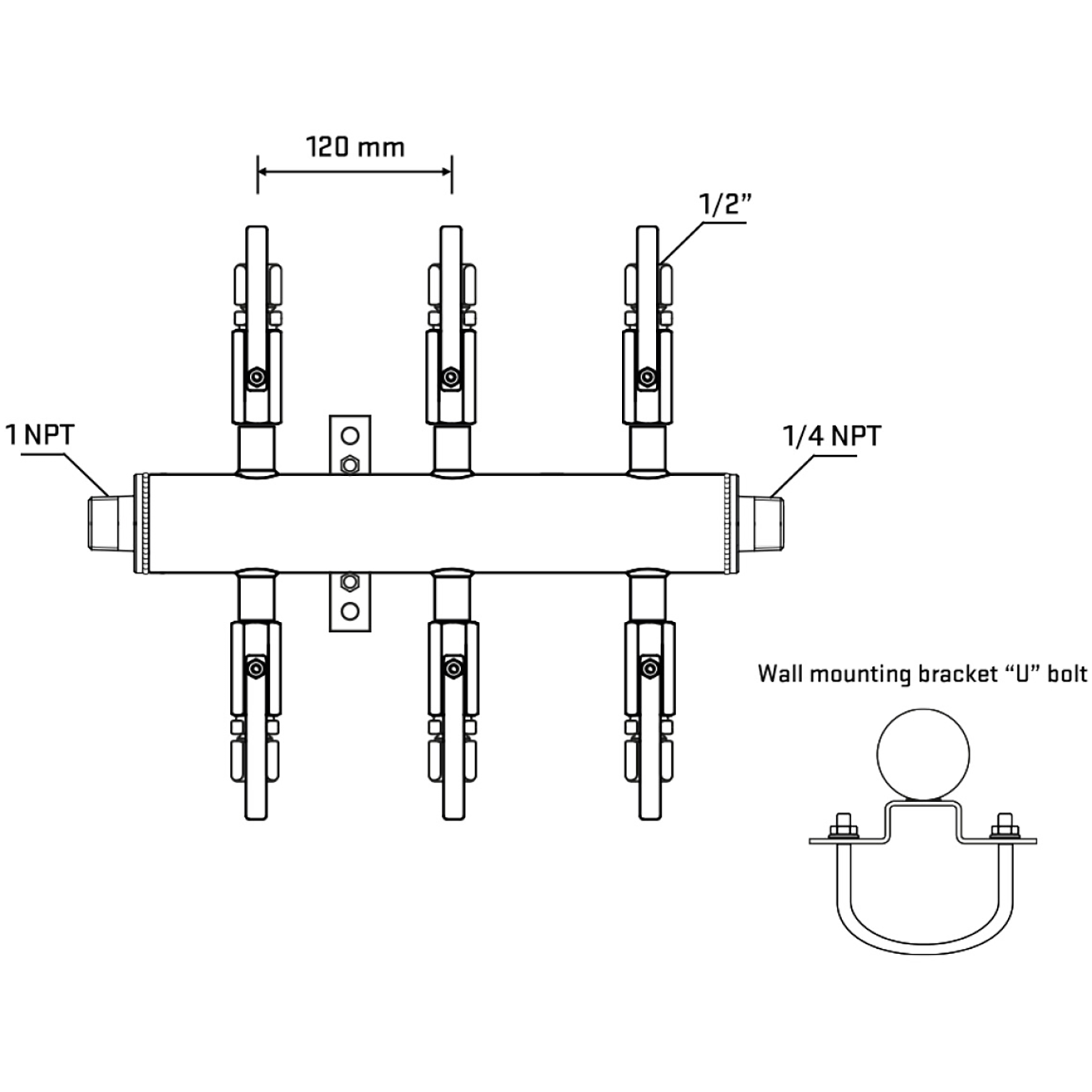 M506B120941 Manifolds Stainless Steel Double Sided