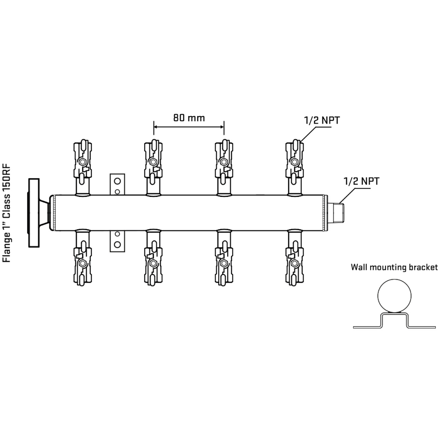 M508A010132 Manifolds Stainless Steel Double Sided
