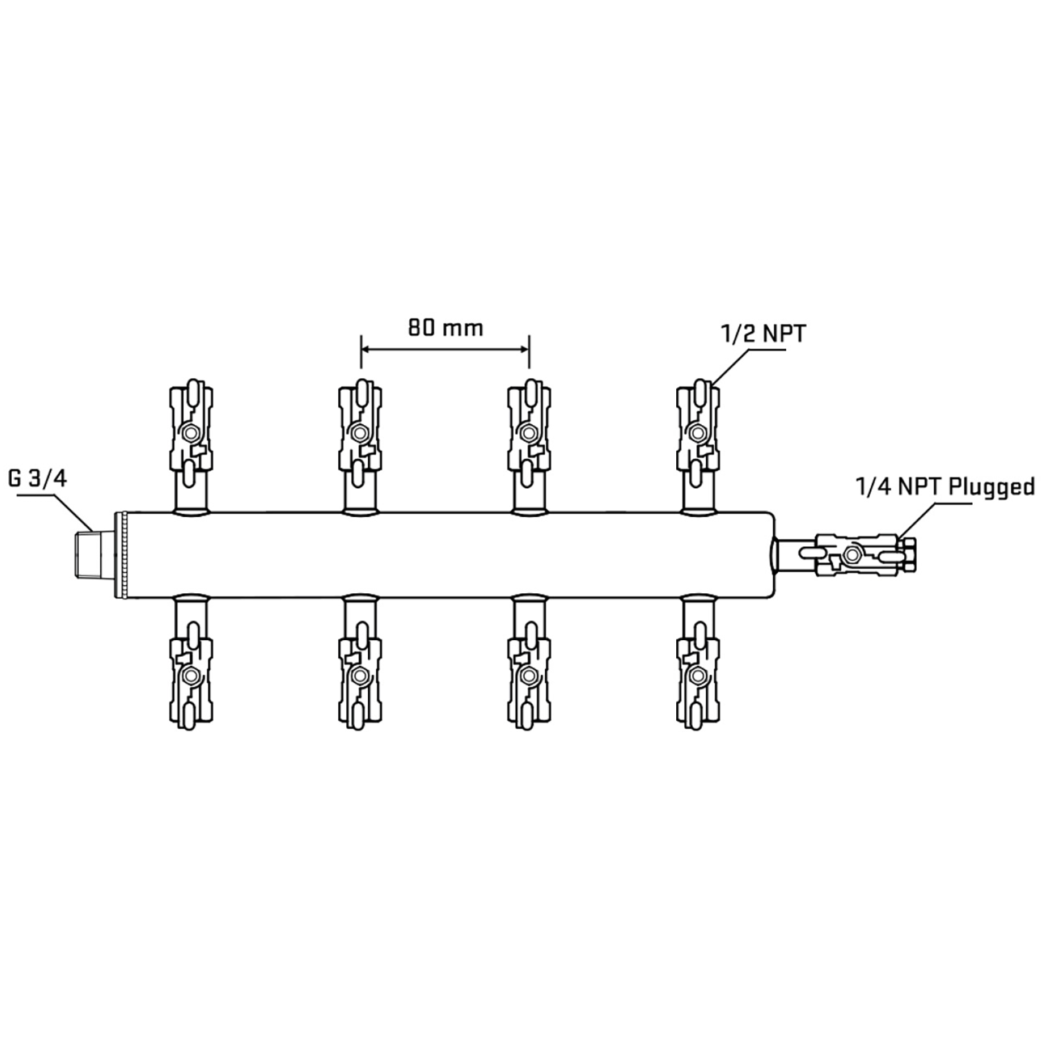 M508A010420 Manifolds Stainless Steel Double Sided
