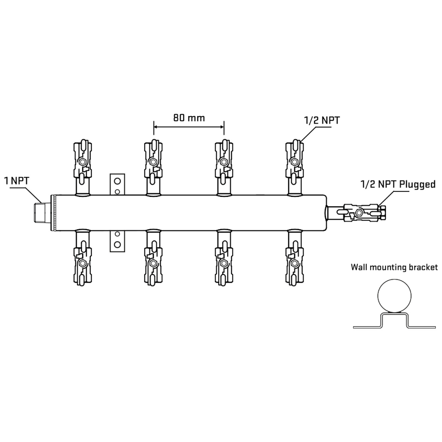 M508A010912 Manifolds Stainless Steel Double Sided