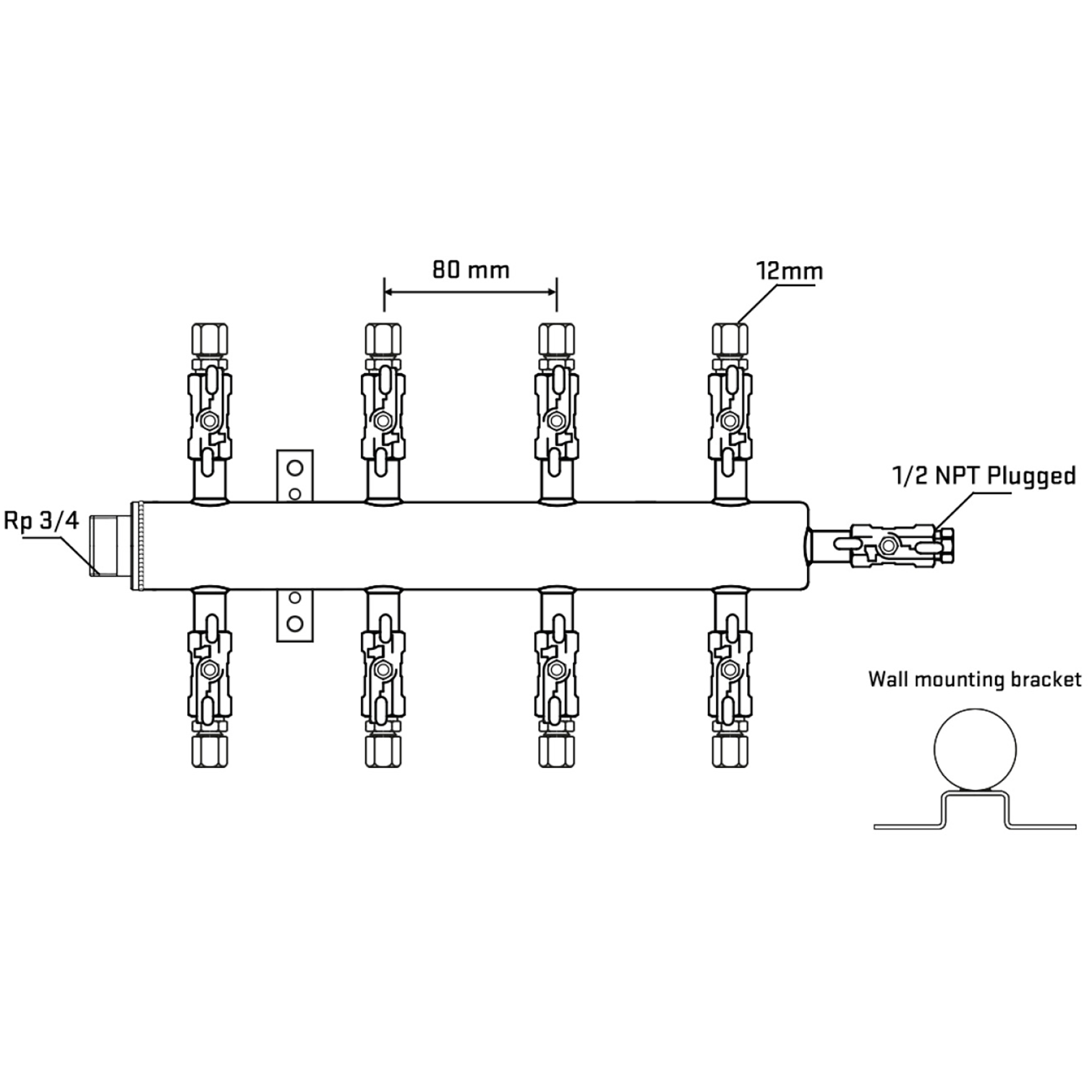 M508A030612 Manifolds Stainless Steel Double Sided