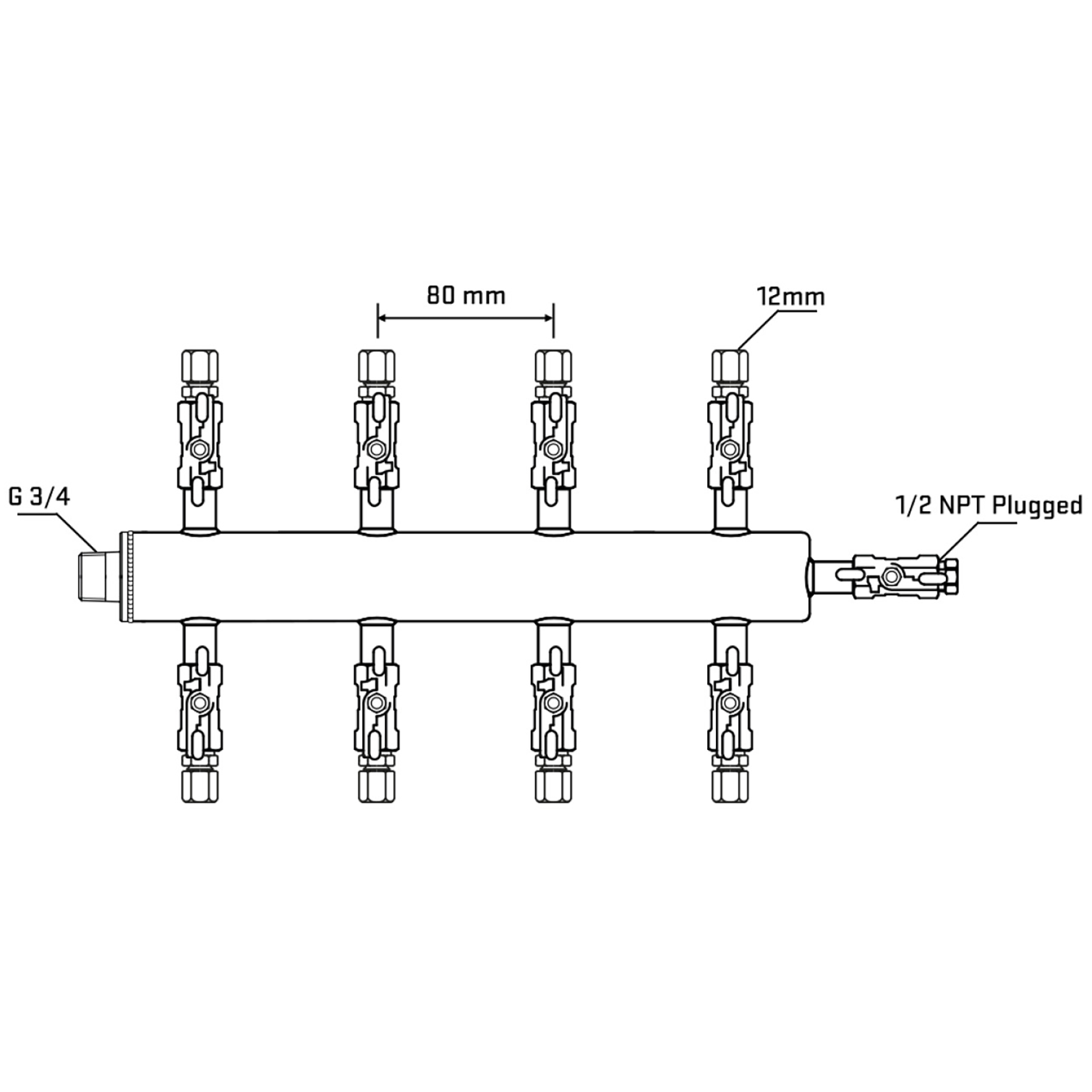 M508A040410 Manifolds Stainless Steel Double Sided