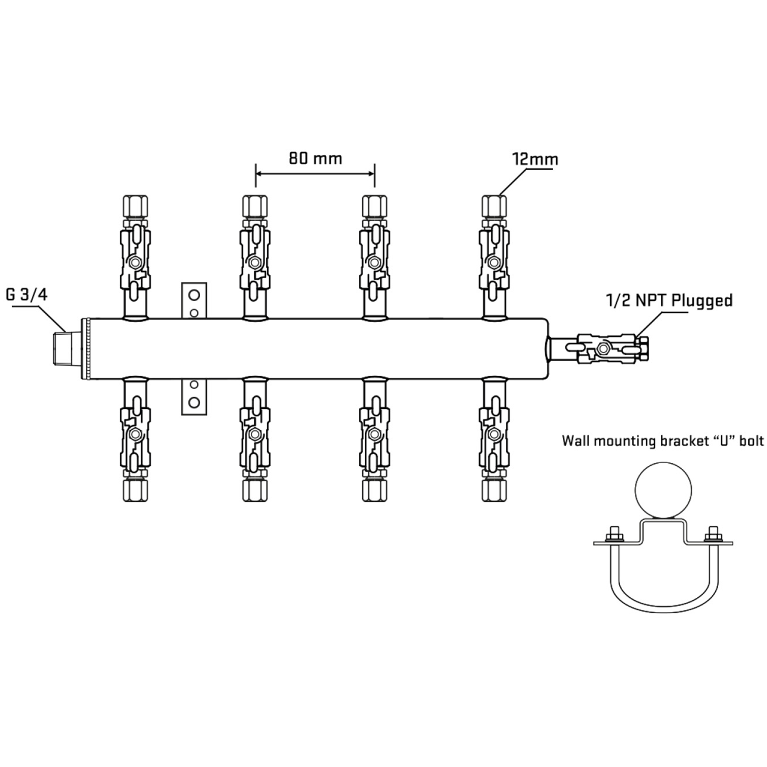 M508A040411 Manifolds Stainless Steel Double Sided