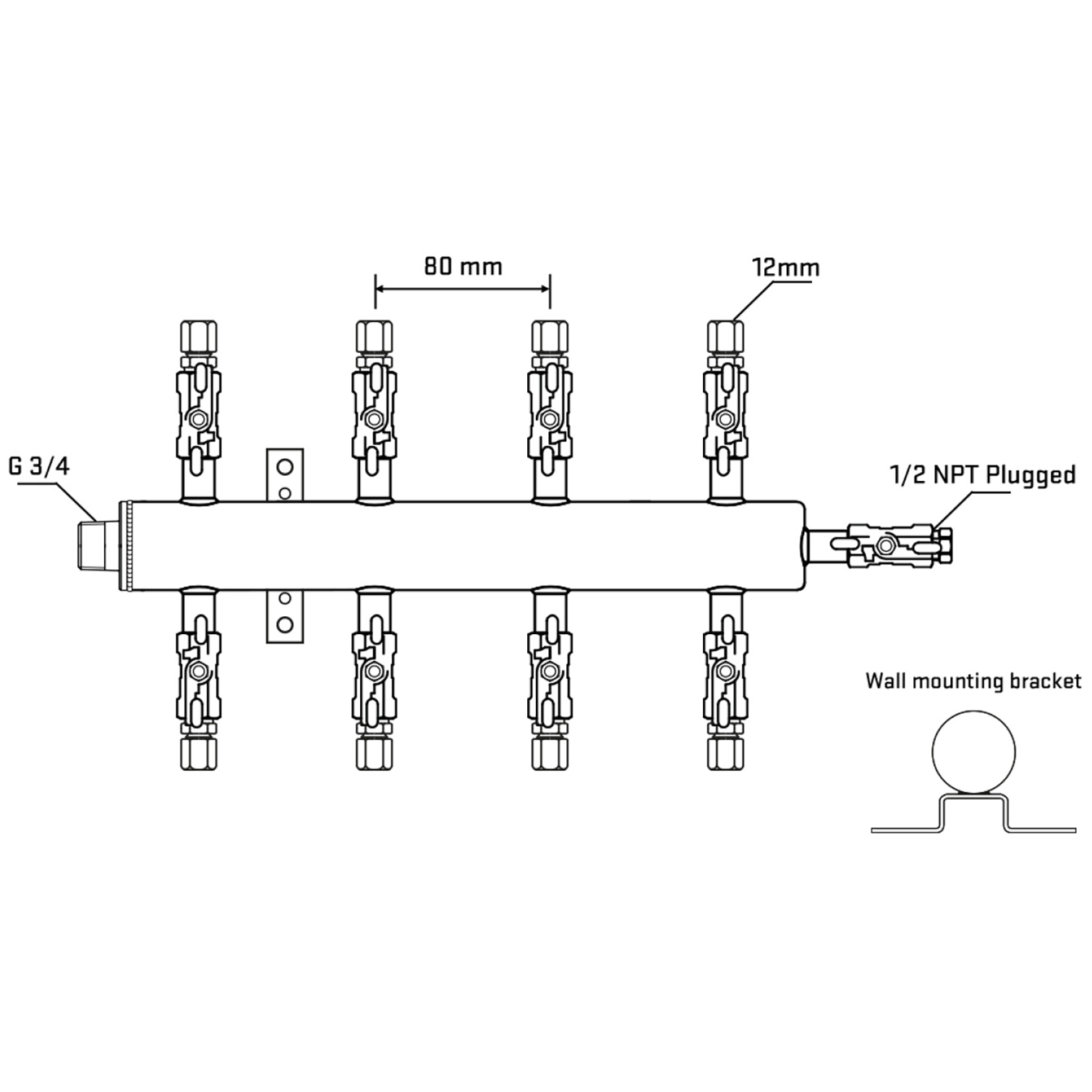 M508A040412 Manifolds Stainless Steel Double Sided