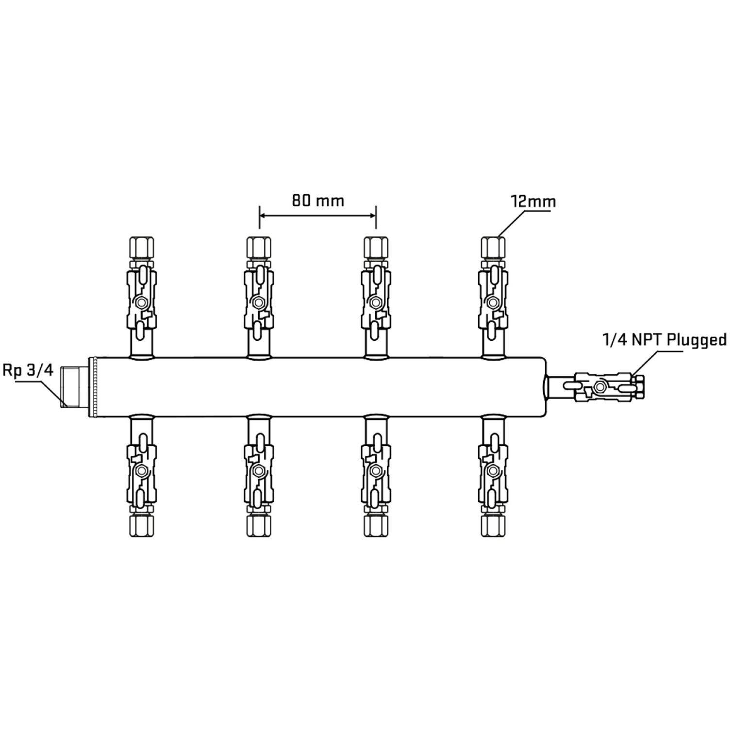 M508A040620 Manifolds Stainless Steel Double Sided