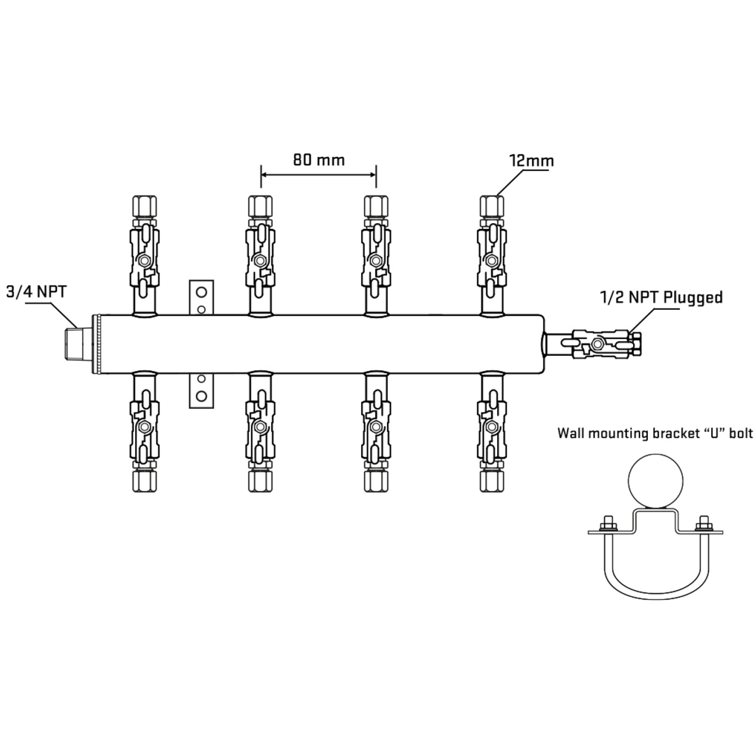 M508A040811 Manifolds Stainless Steel Double Sided