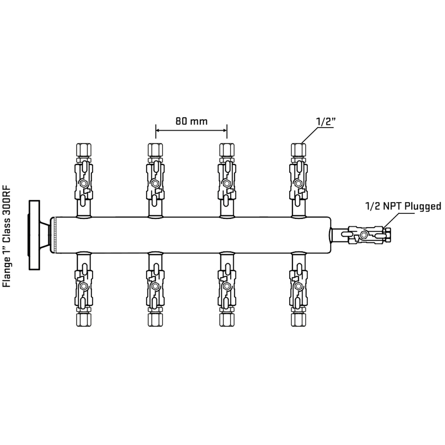 M508A050210 Manifolds Stainless Steel Double Sided