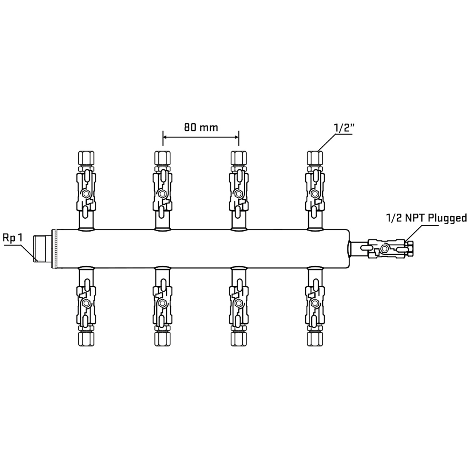 M508A050710 Manifolds Stainless Steel Double Sided
