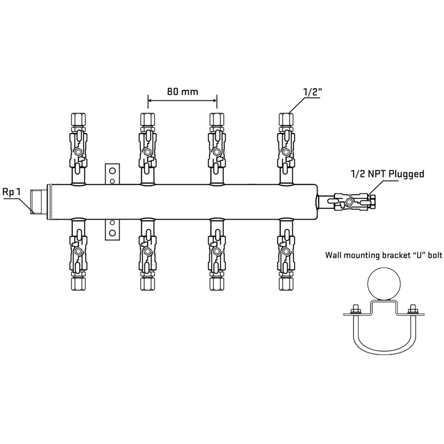 M508A050711 Manifolds Stainless Steel Double Sided