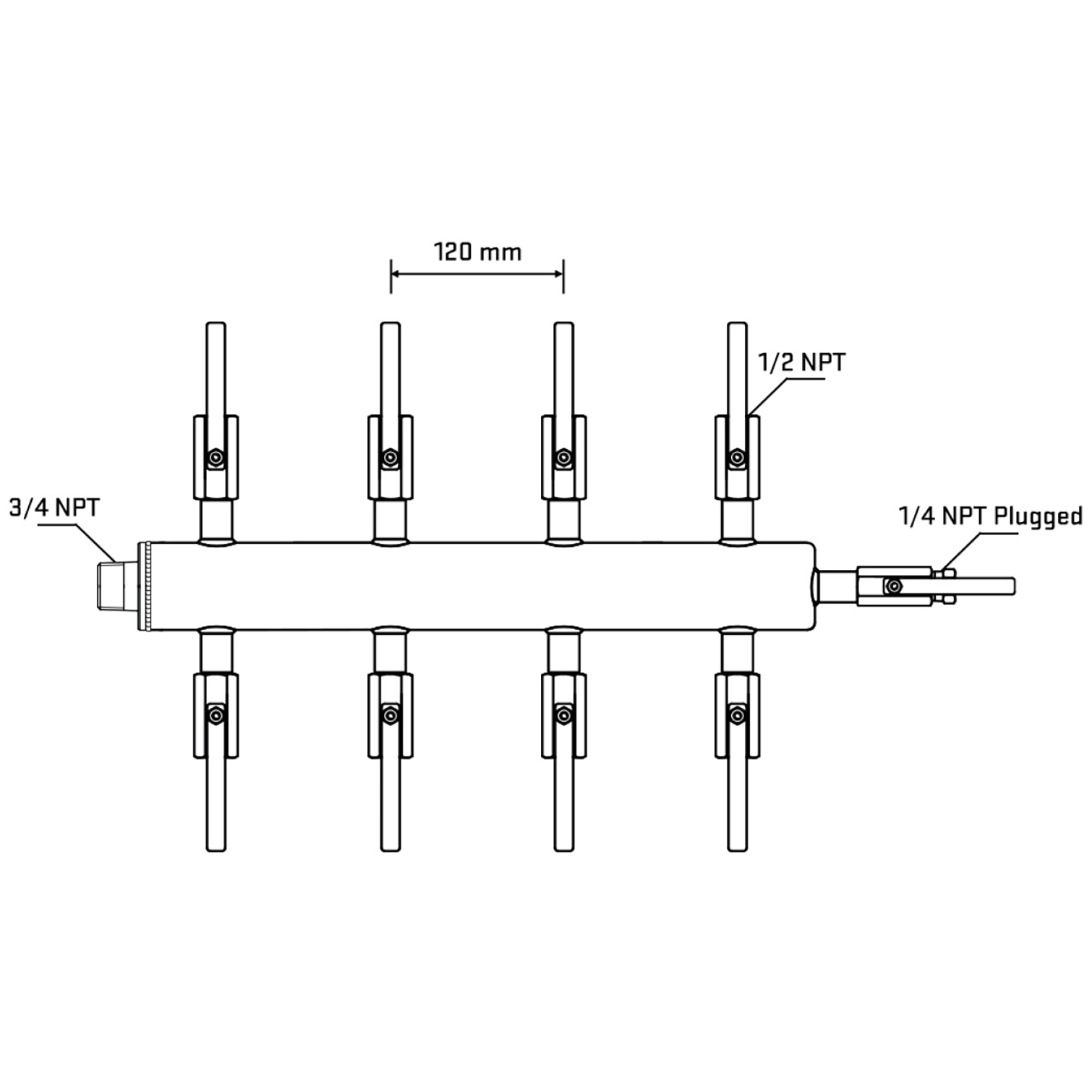 M508B080820 Manifolds Stainless Steel Double Sided