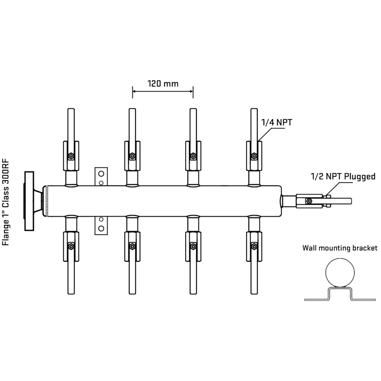 M508B090212 Manifolds Stainless Steel Double Sided