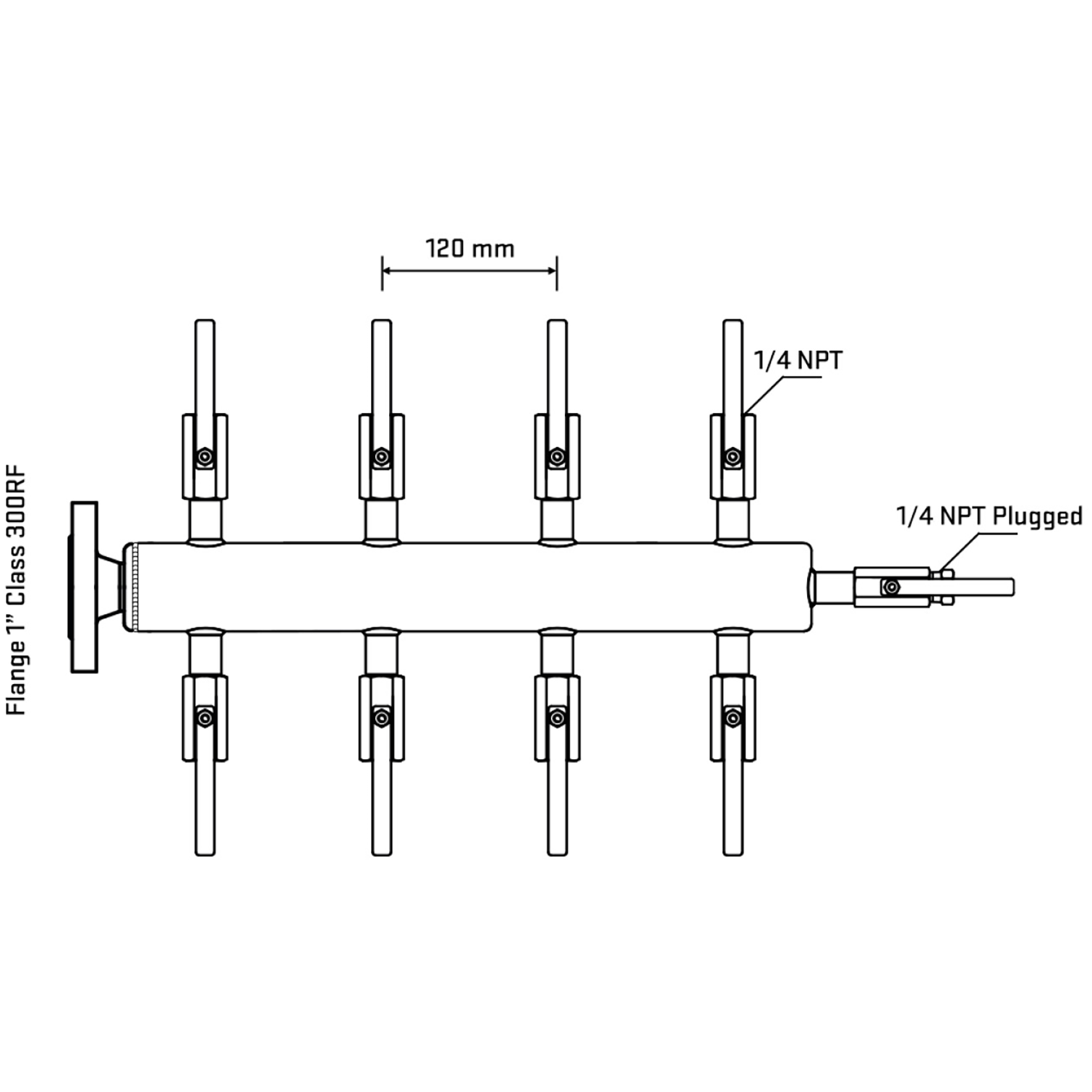 M508B090220 Manifolds Stainless Steel Double Sided