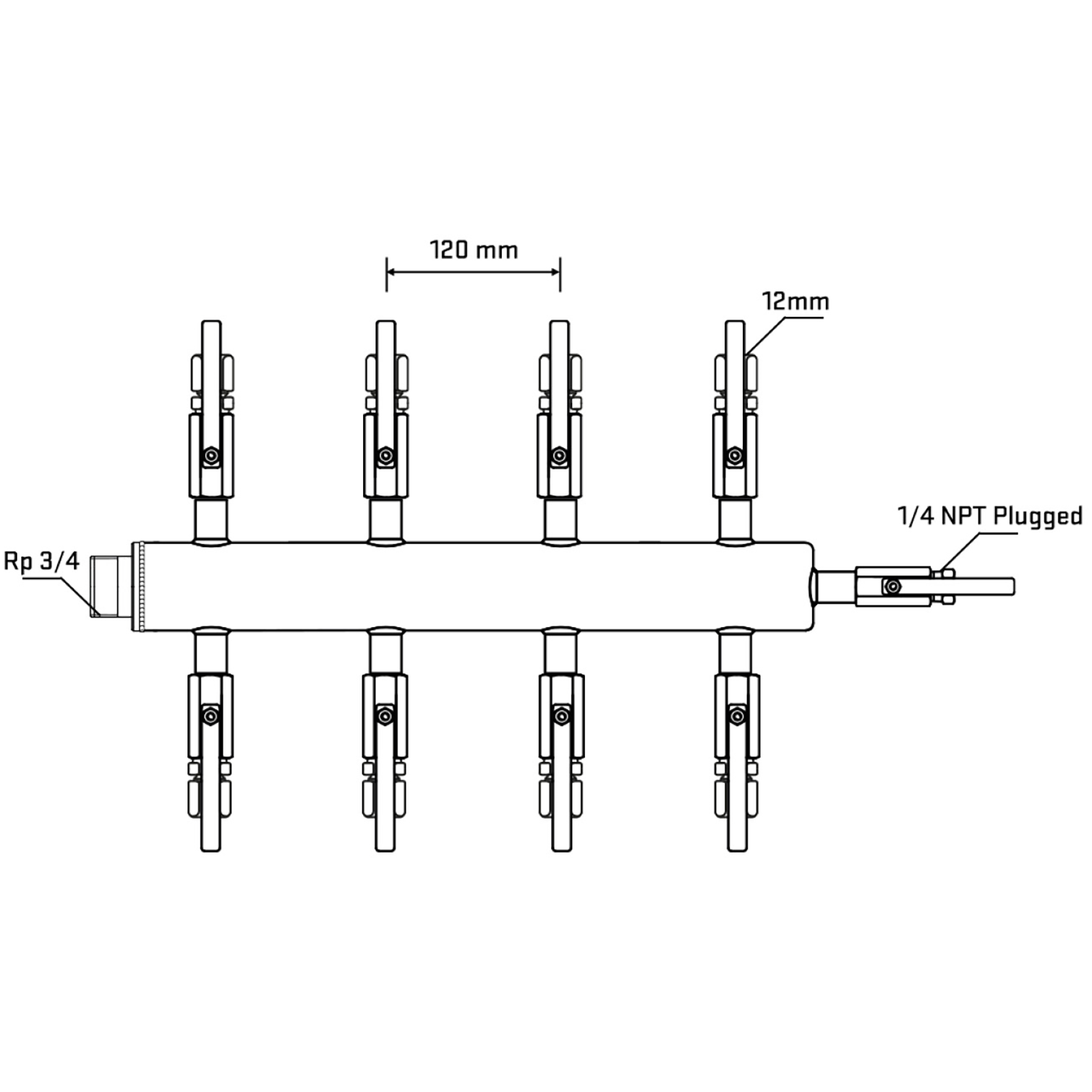 M508B100620 Manifolds Stainless Steel Double Sided