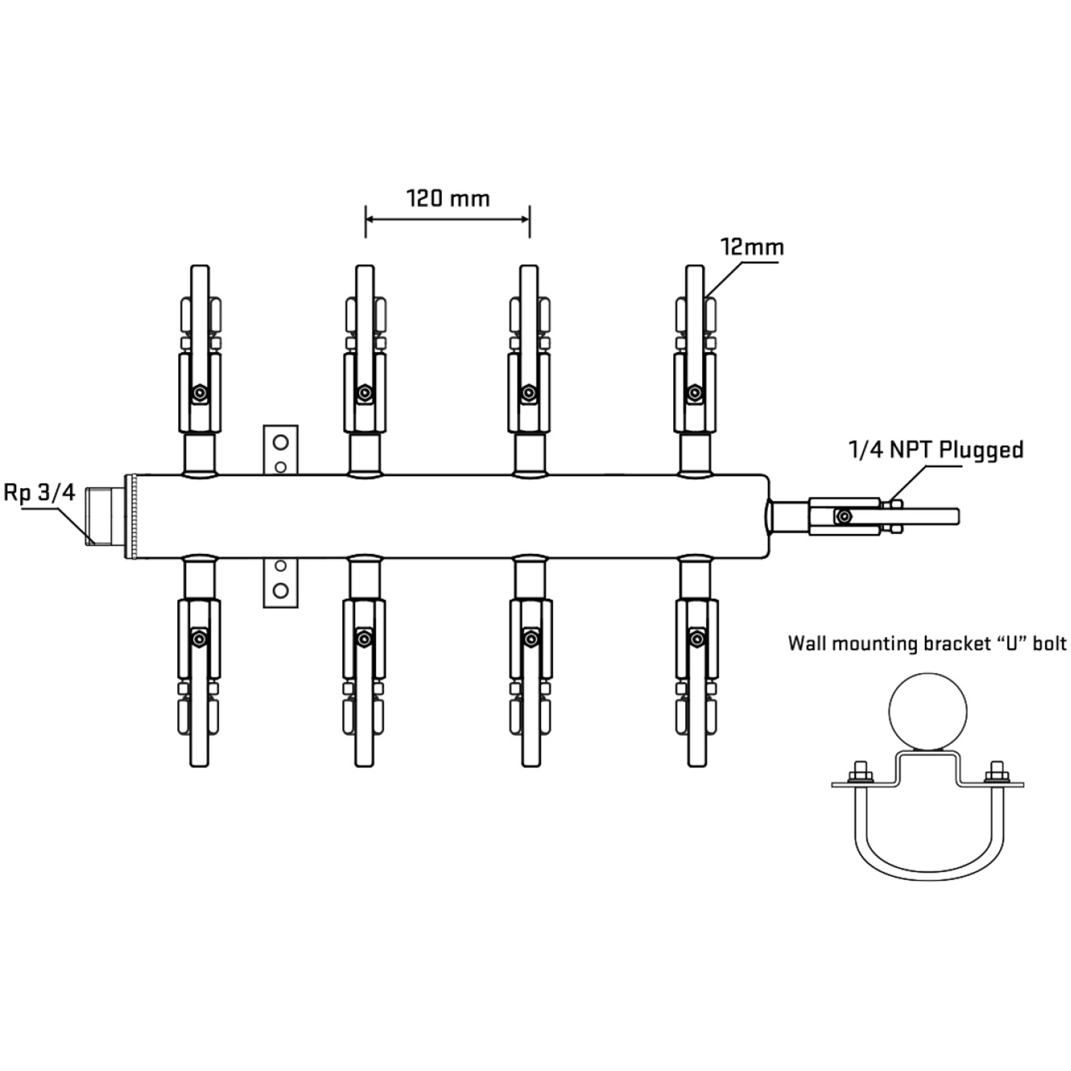 M508B100621 Manifolds Stainless Steel Double Sided