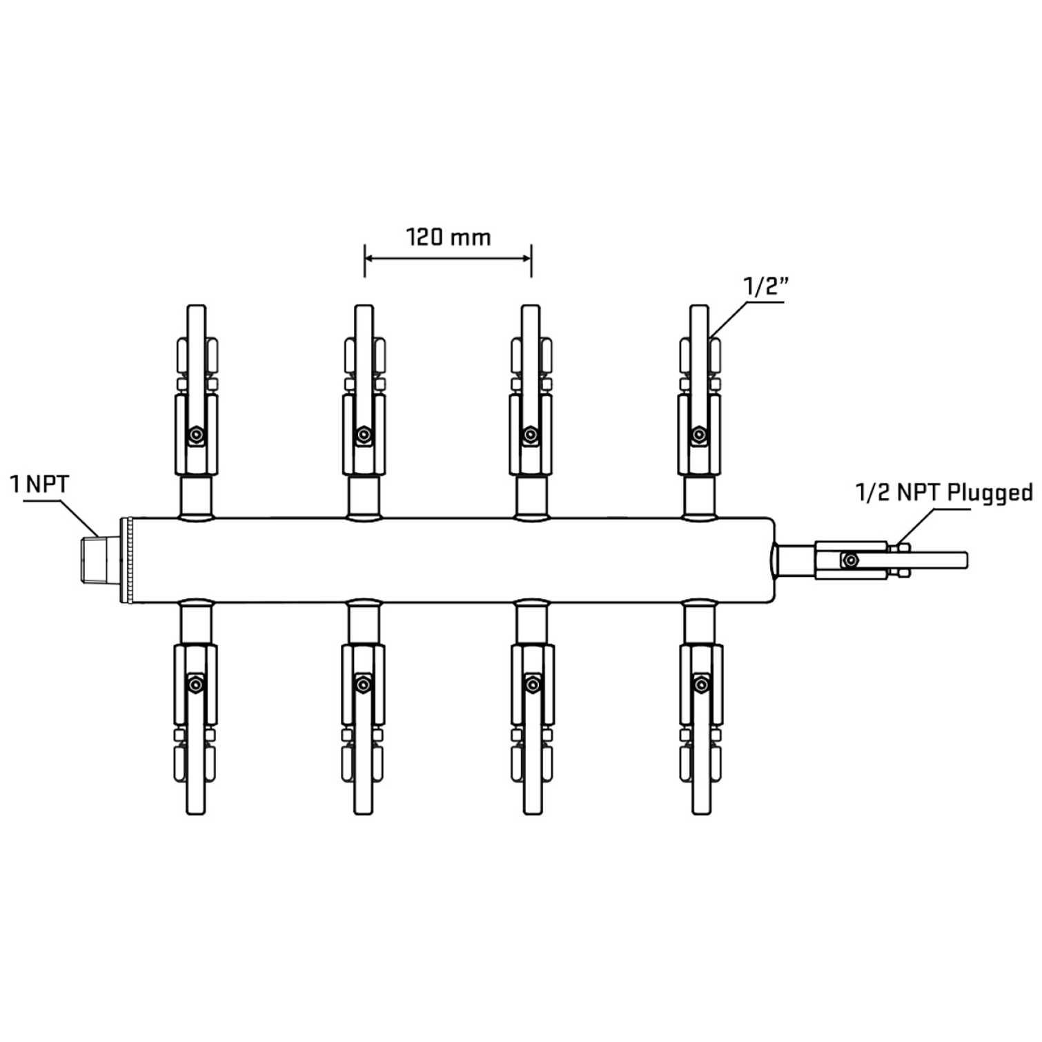 M508B120910 Manifolds Stainless Steel Double Sided