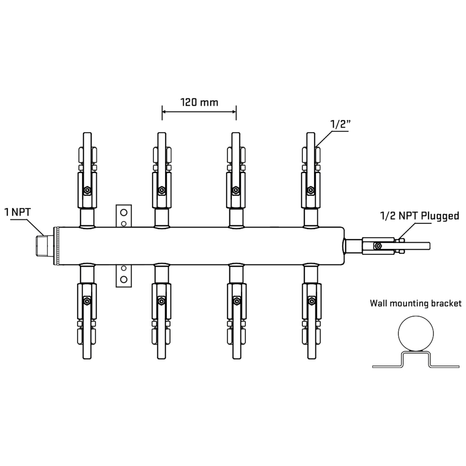 M508B120912 Manifolds Stainless Steel Double Sided