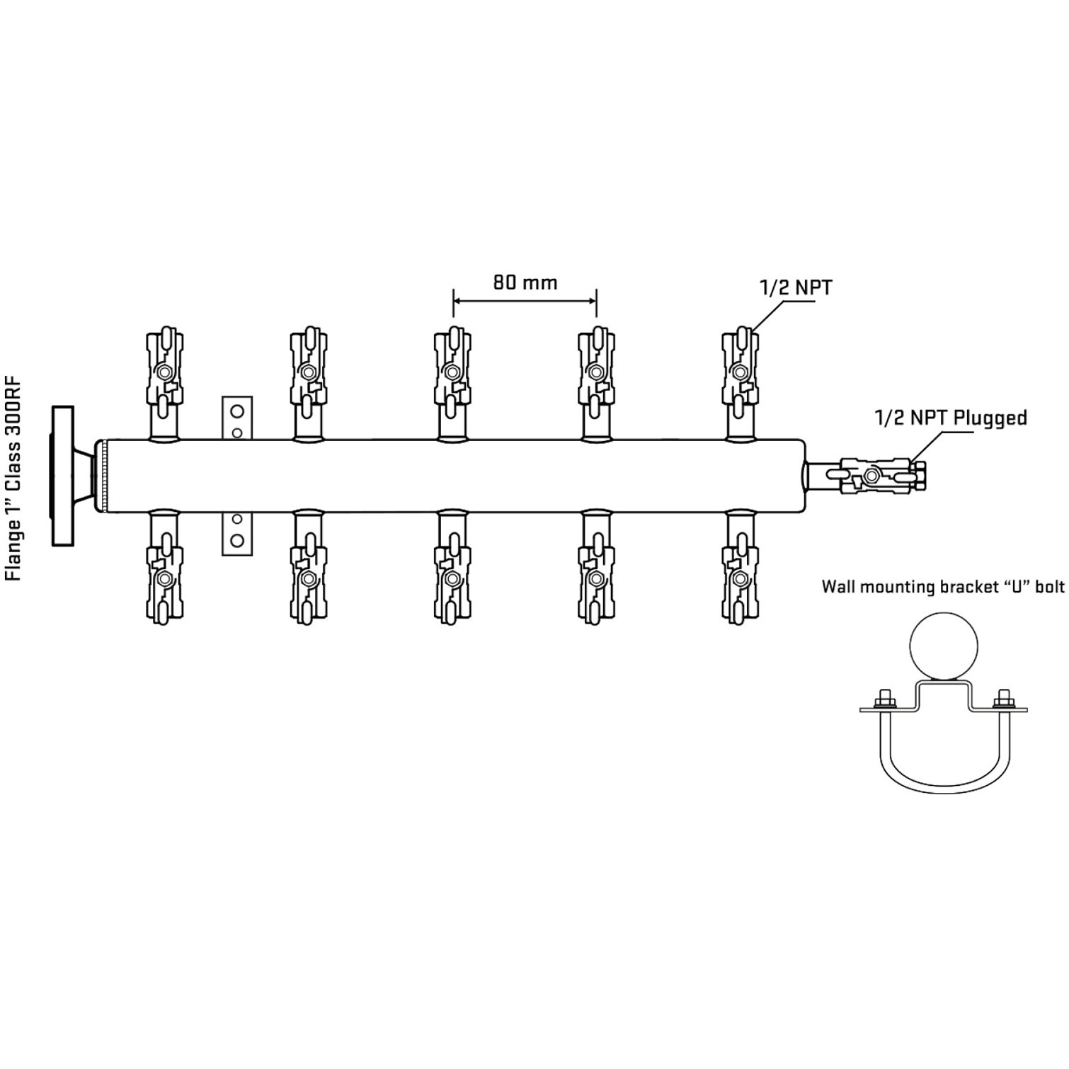 M510A010211 Manifolds Stainless Steel Double Sided