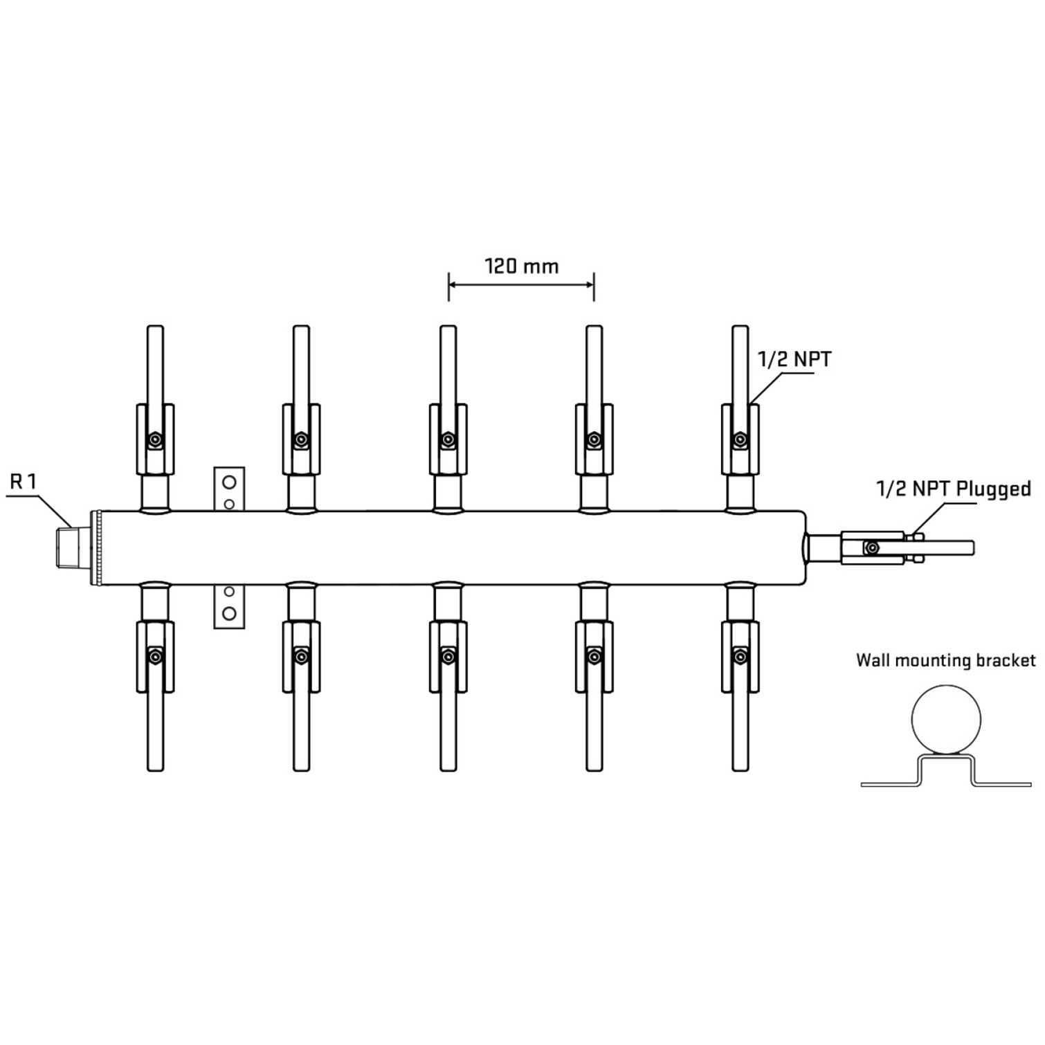 M510B080512 Manifolds Stainless Steel Double Sided