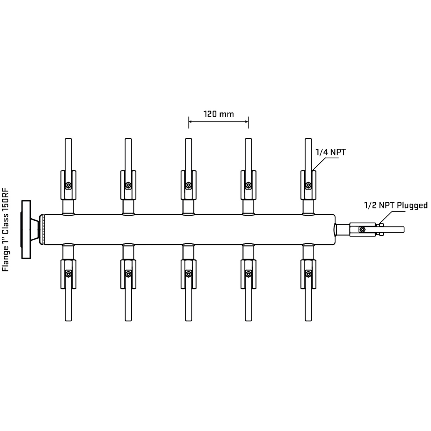 M510B090110 Manifolds Stainless Steel Double Sided