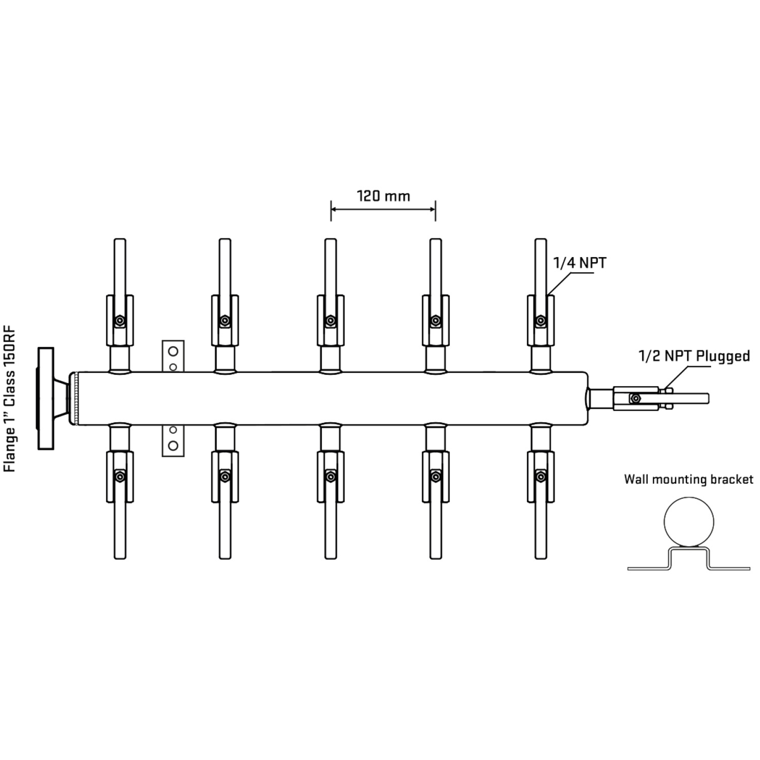 M510B090112 Manifolds Stainless Steel Double Sided