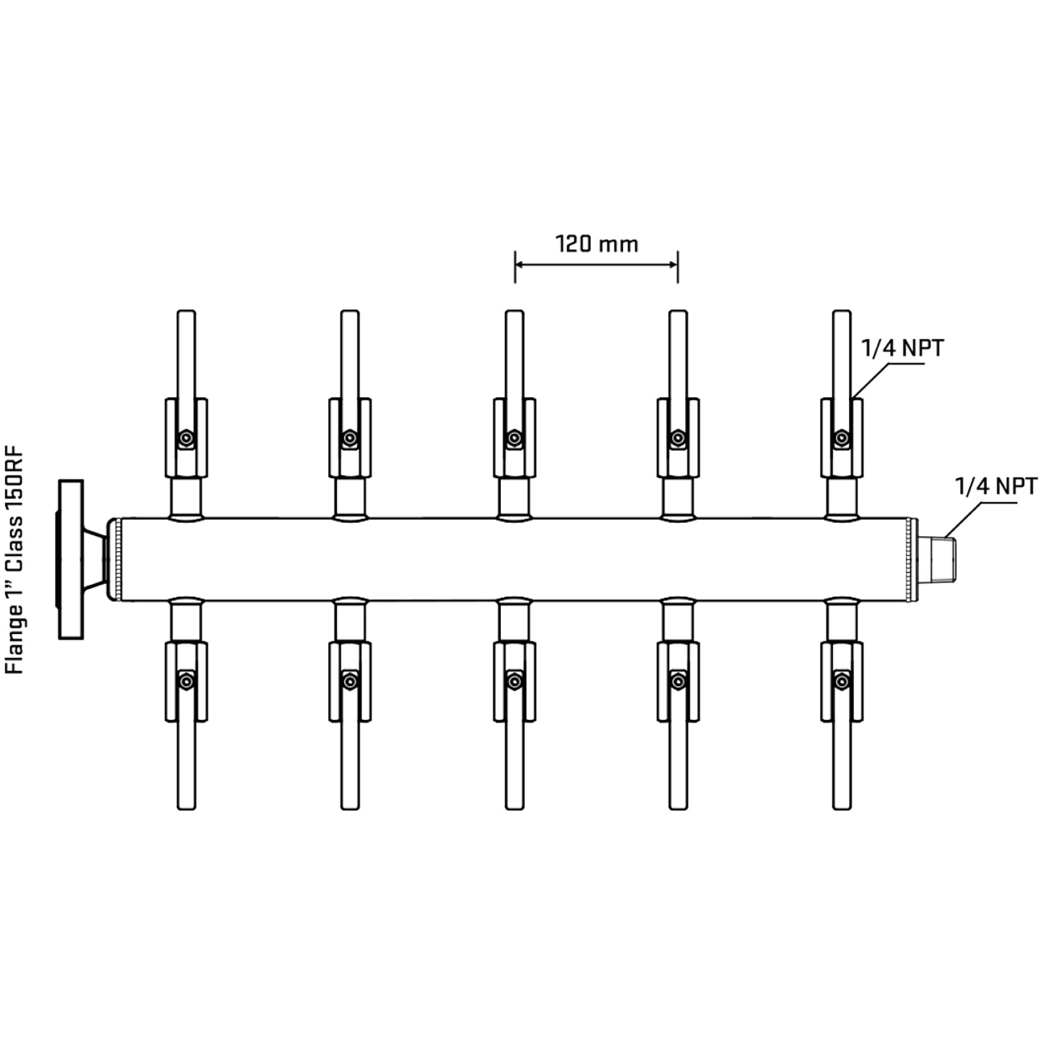 M510B090140 Manifolds Stainless Steel Double Sided