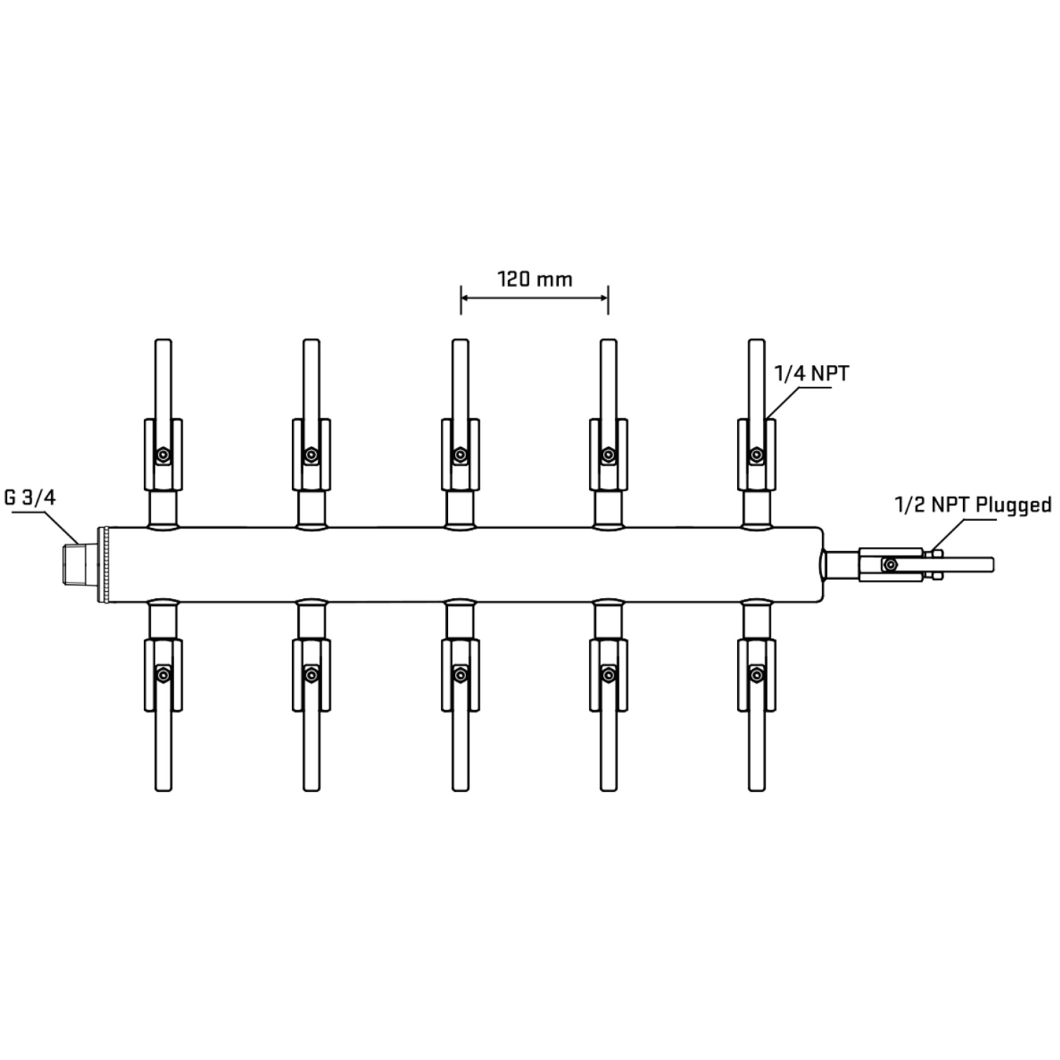 M510B090410 Manifolds Stainless Steel Double Sided